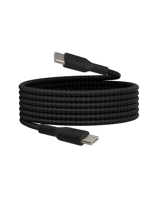 Belkin USB C to C Braided Cable 6.6ft iPhone Charger Cord Black