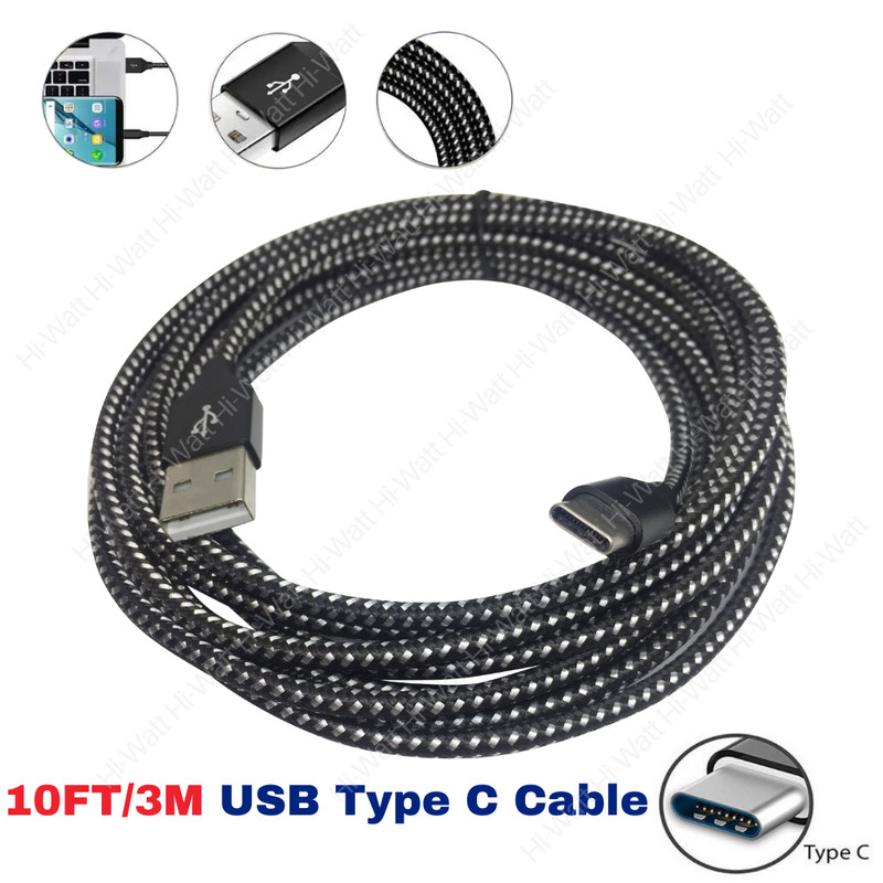 USB A Type C Charger Cable 10FT/3M Long Fast Charging for Samsung S8 S9 S10 Cord