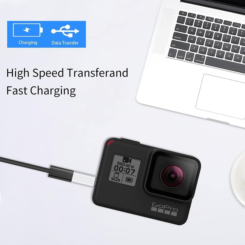 Mini USB to USB C Adapter 2-Pack, Type C to Mini USB, Charge & Data Sync gallery