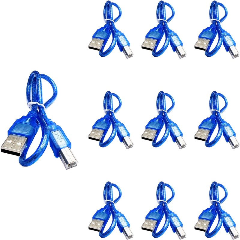 10 PCS 50cm 19.7 Inch USB 2.0 A To B Data Transfer Printer Scanner Cable