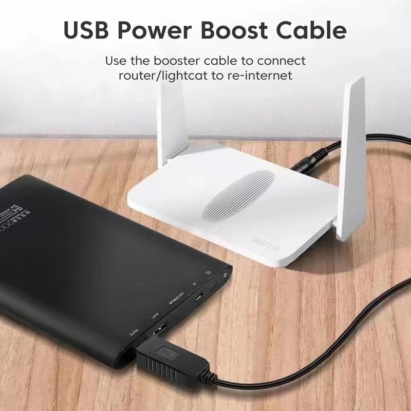 Wifi to Power Bank Cable Connector USB DC 5V to 12V Cable Boost Converter Step-U gallery