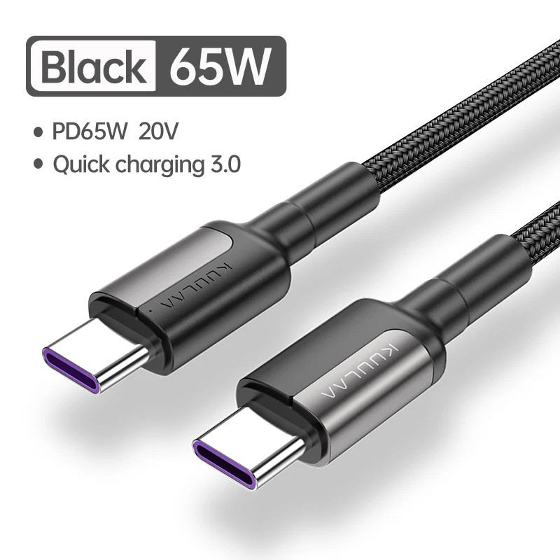KUULAA USB-C to USB-C Cable PD 100W Fast Charging Cord Type-C Data Cable 0.5-3m