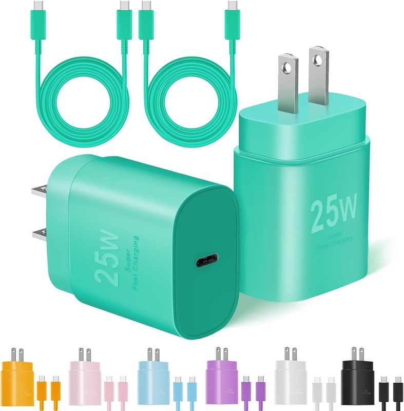 Type C Charger Fast Charging, 2Pack [10FT&6FT] Long USB C Cable with 25W Phone S