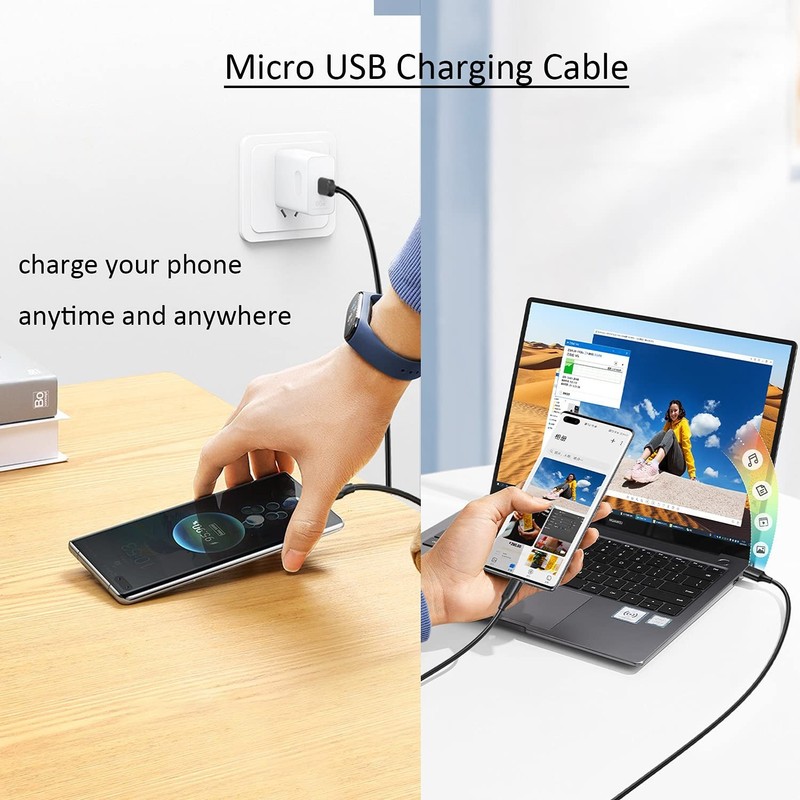 USB-A to Micro USB Charging Cable, 480Mbps Data Sync, USB 2.0 Fast Charger Co... gallery