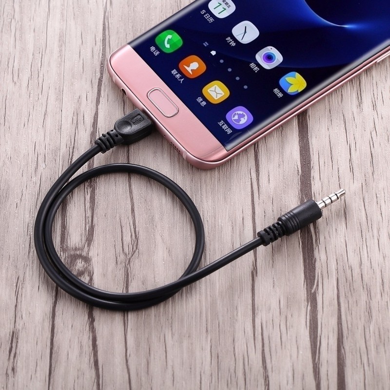 3.5mm Stereo Male to Micro USB Male Car AUX Out Cable Cord For Android Phone gallery