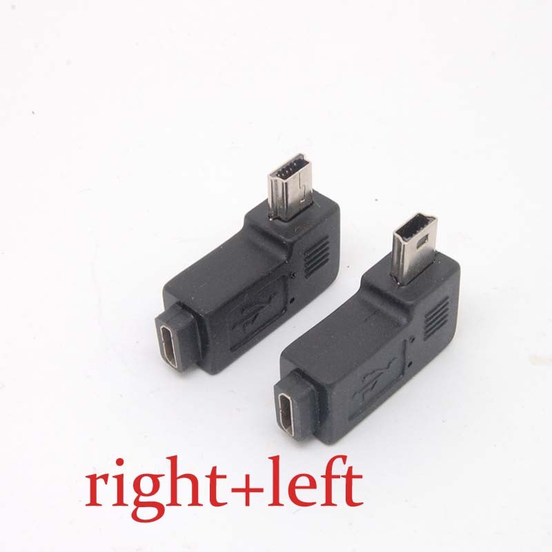 Mini USB Type A male to Micro USB B feMale 90 Degree right/left Angle Adapter gm gallery