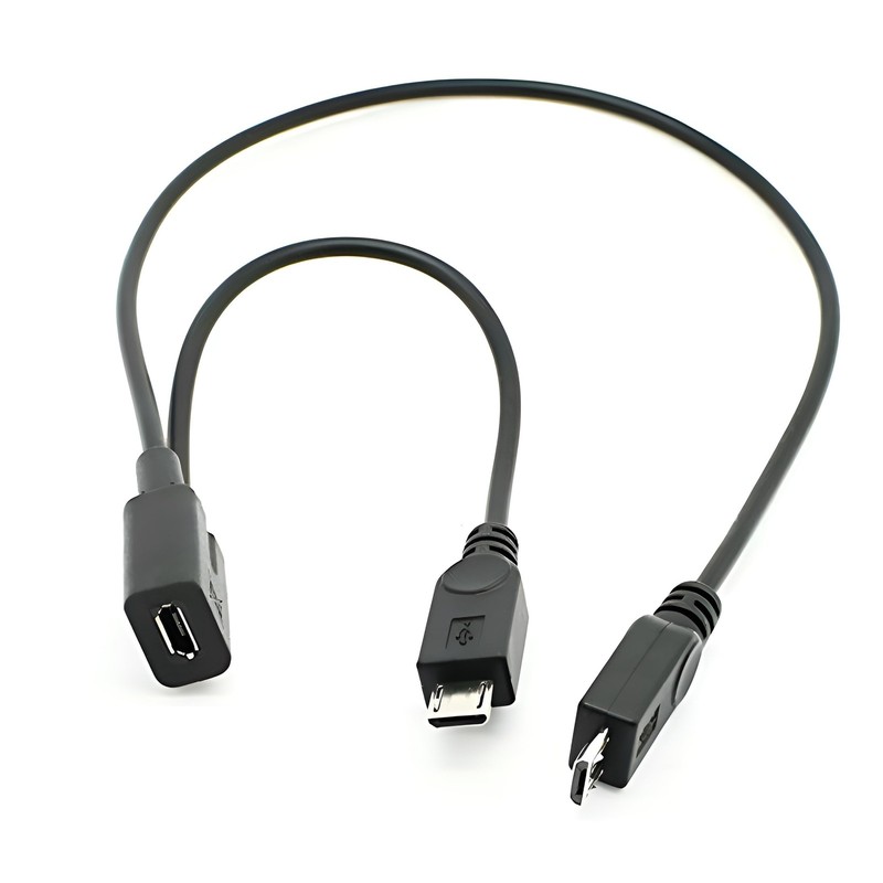 Micro USB Female 1 to 2 Y Splitter Cable,Micro USB 1 to 2 Charging Extension ..