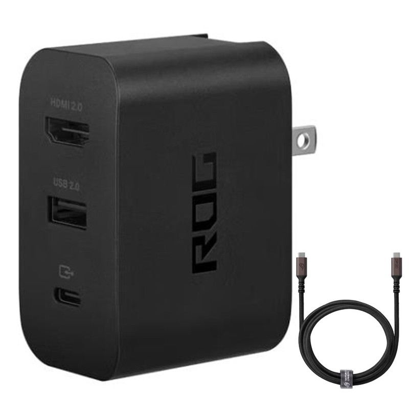 Original ASUS ROG 65W USB-C/A HDMI 2.0 Wall Gaming Charger Dock Station + Cable