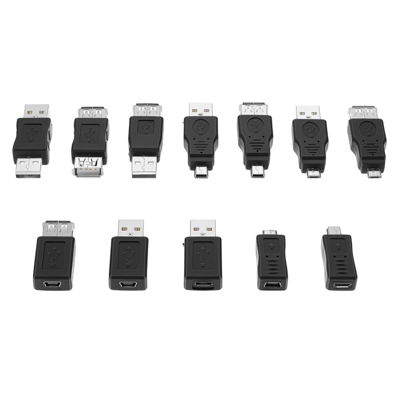 12 PCS USB 2.0 Adapter Kit OTG Male To Female MicroUSB Converter Computer