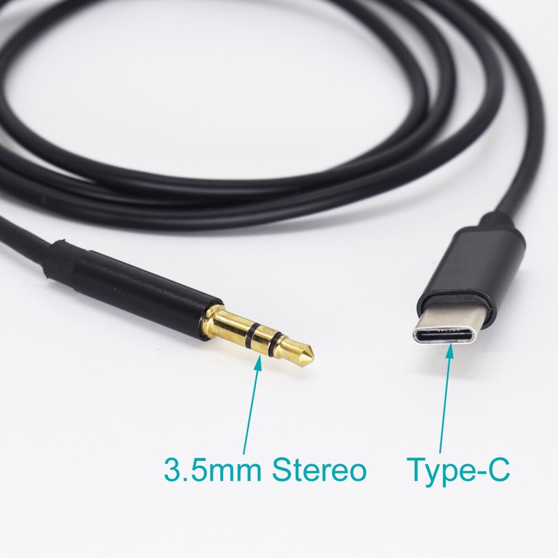 5pcs 1M/3.3ft USB C Type C to 3.5mm Male Stereo Audio Aux Cord Cable Black White gallery