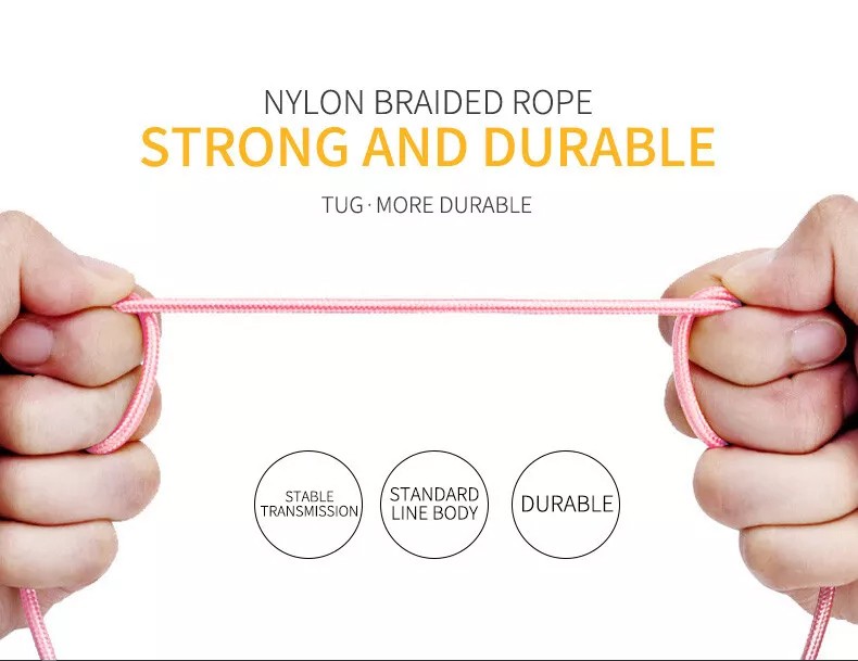 1PC Braided Charging Data SYNC Charger Cable Cord C-TYPE-C (PINK) Free Ship gallery