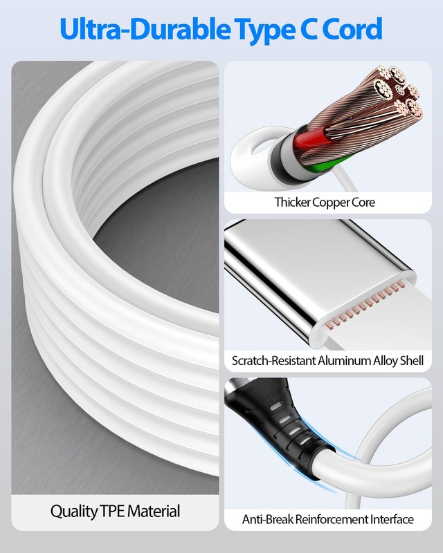 30ft USB A to Heavy Duty Charging Cable for Power Station Black gallery