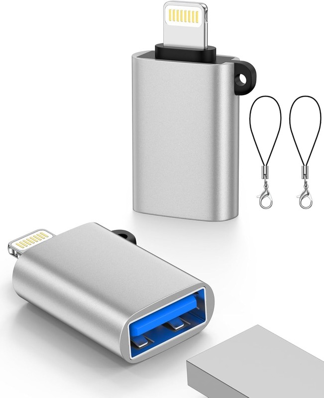 2 Pack USB 3.0 OTG Adapter for iPhone 14 13 12 11 iPad Flash Drive