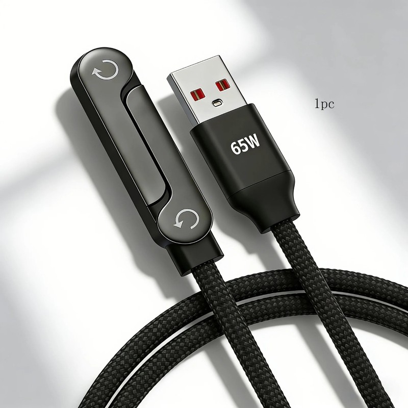 240W USB-C Elbow Fast Charging Cable Foldable Stand PD Data Sync Nylon Cable gallery