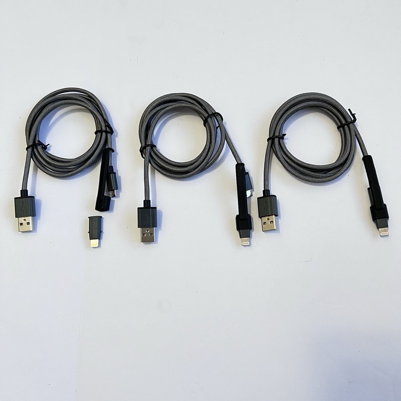 RED FUEL USB Cable 2in1 8 Pin Micro USB 51in Braided Charger Lot 3 Universal