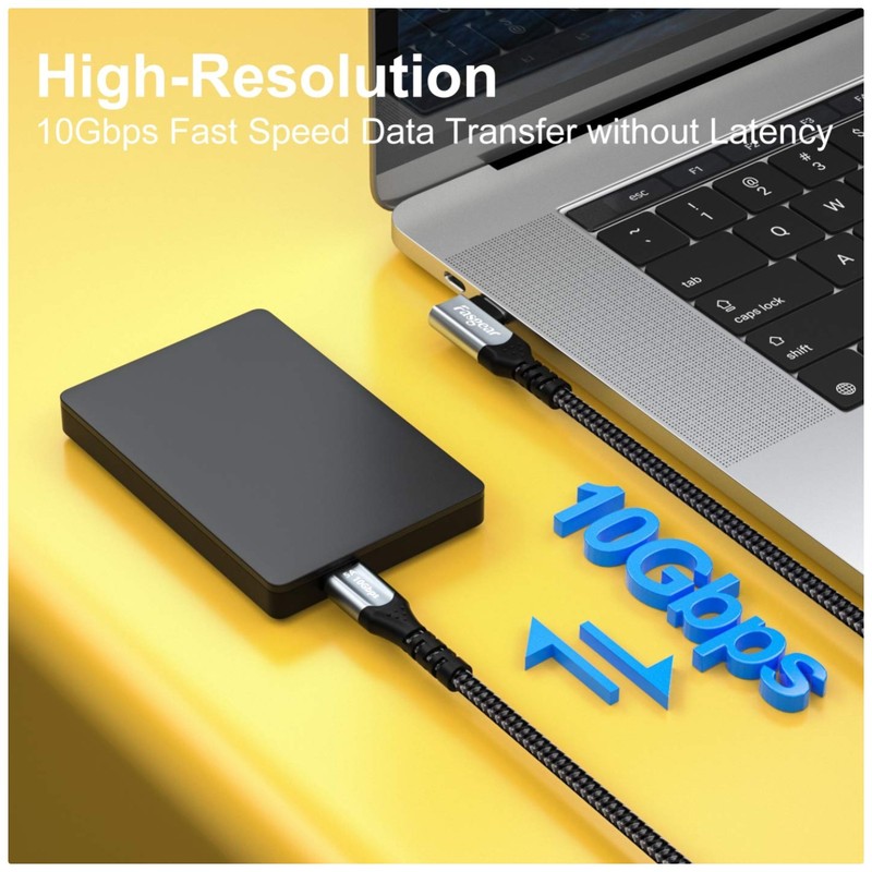 90 Degree Type C Cord 3ft 100W Power Delivery E-Marker Chip