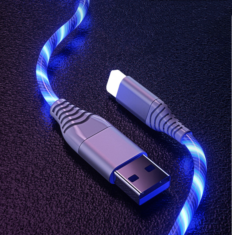 1M LED Light Up Fast Charging Charger Cable USB Cord For iPhone Type C Phone New gallery