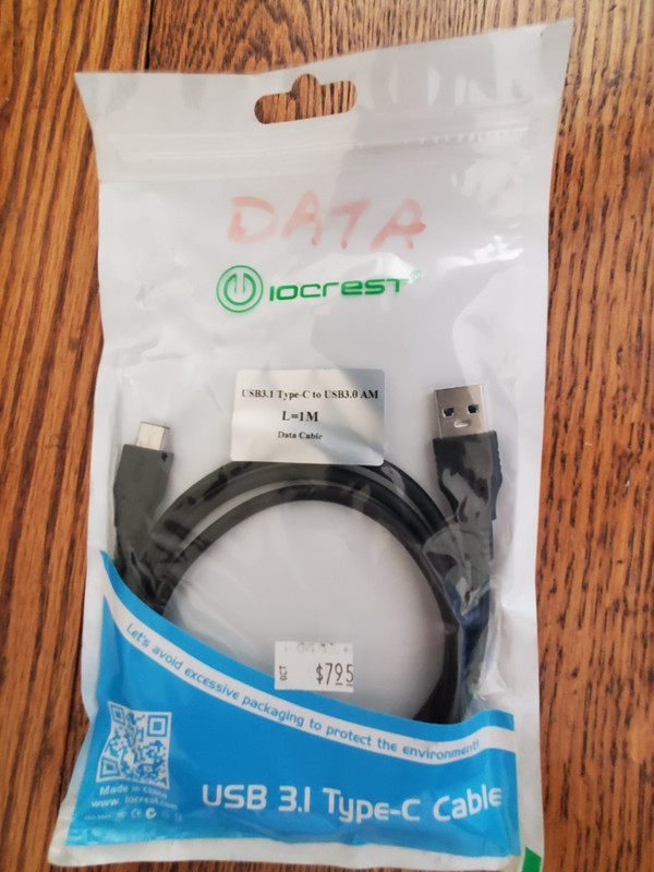 USB3.1 Type-C to USB3.0 AM L=1m Data Cable