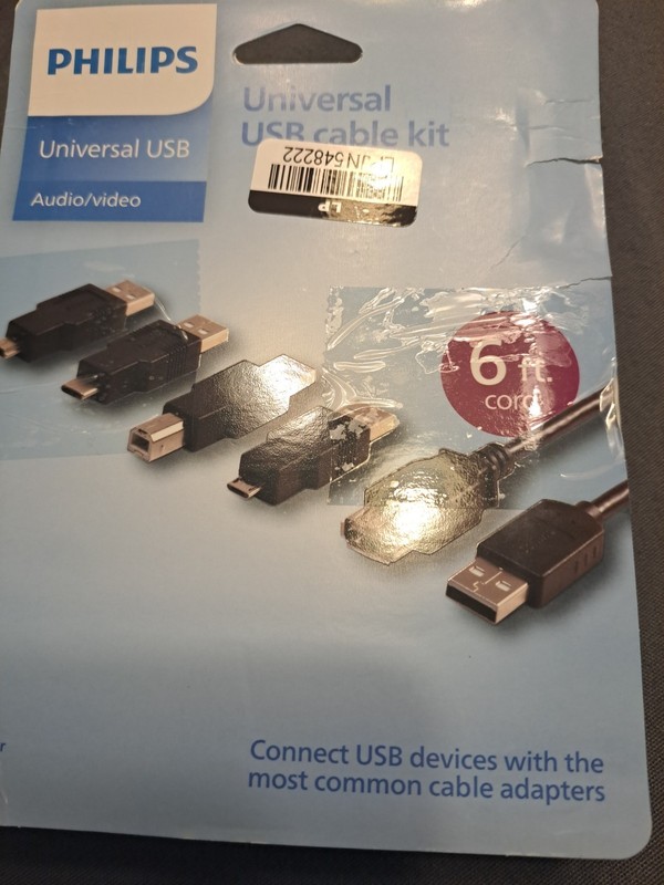 Philips 6' USB 2.0 Universal Kit with USB-C - Black Y4 gallery