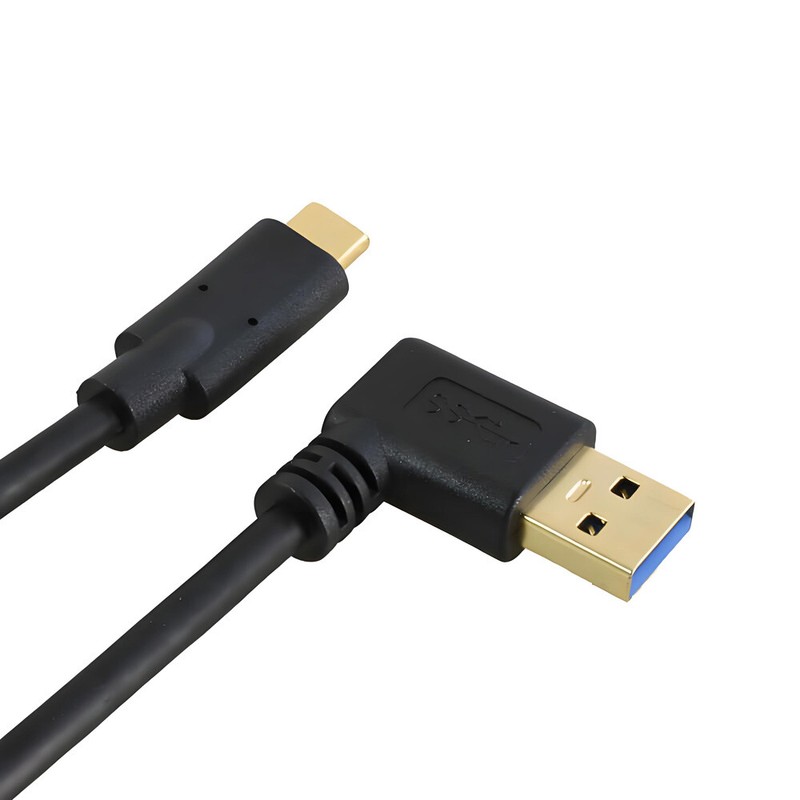 USB-A 3.0 Male to Type-C Male Angled Gold Plated Data Sync Charge Cable 0.25m-1m gallery