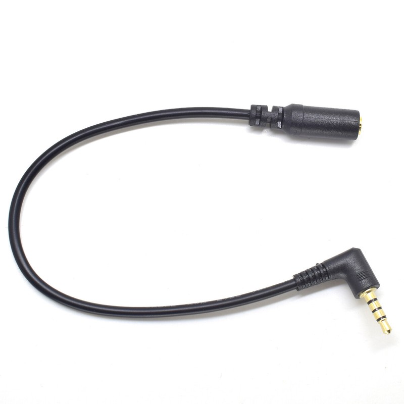 50pc 25cm Right Angle Gold 3.5mm 4 Pole Male To Female M/F Audio Extension Cable gallery