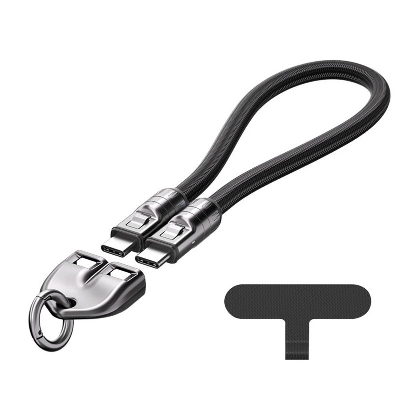 Portable Wearable USB C Cable 240W 30cm Nylon Zinc Alloy 48V 5A 480Mbps Charge gallery