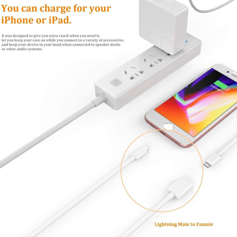 Iphone Charger Extension Cable Compatible for Iphone/Ipad,[Mfi Certified] Lightn gallery