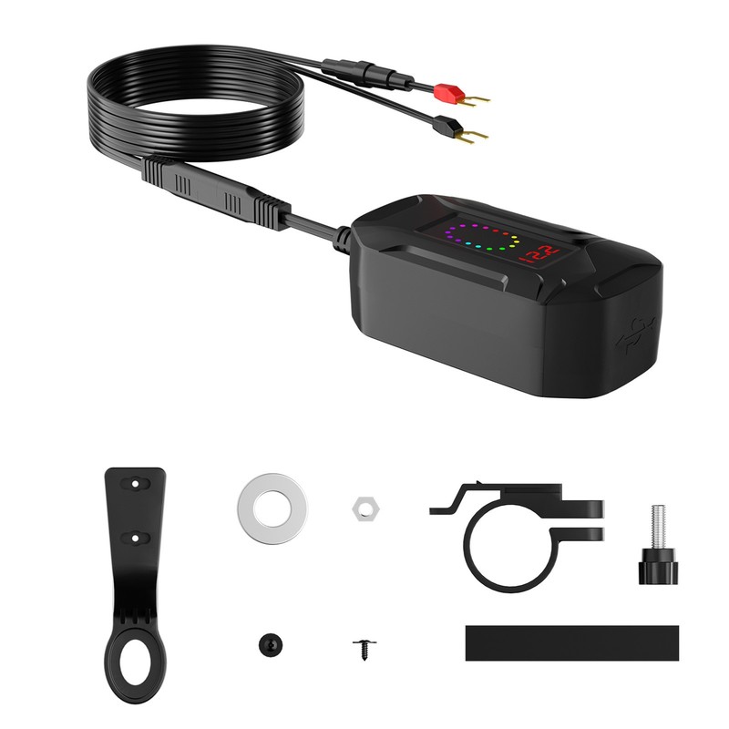 Motorcycle Charger USB Fast Charging Type-C Retractable 30W Flash Charge Cable gallery