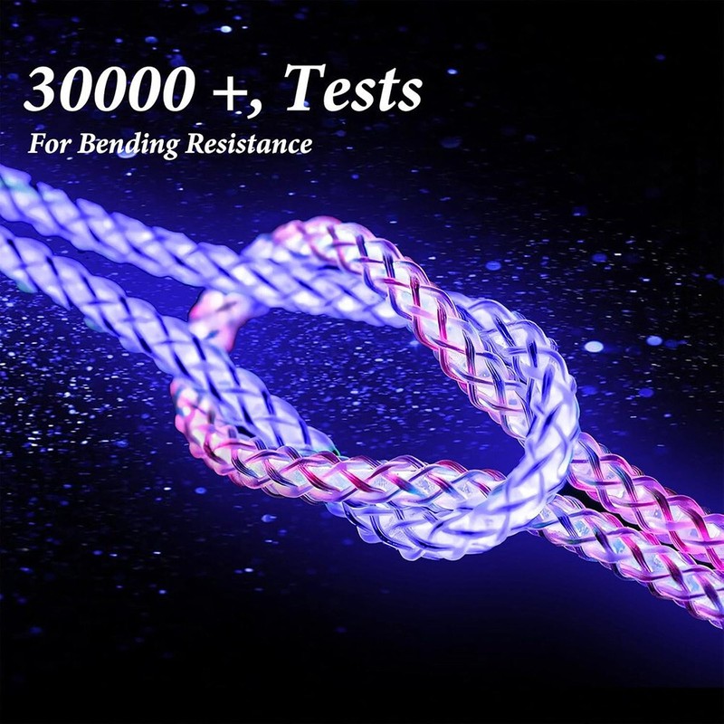3FT USB C Cable RGB LED Light Fast Charging Cord for Samsung S25 S25+ Ultra gallery