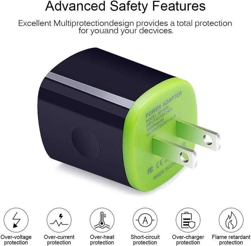 Compact 2.1A USB Charging Block with 6ft Type C Cable – Lightweight & Safe gallery