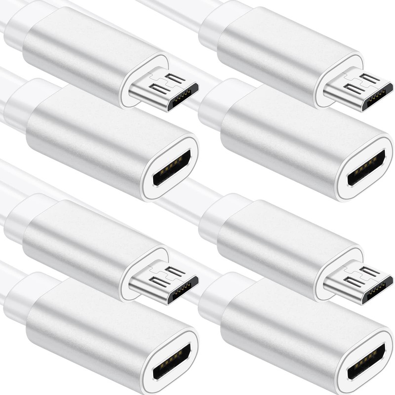 4 Pack 10FT Micro USB Extension Cable Male to Female Extender Cord