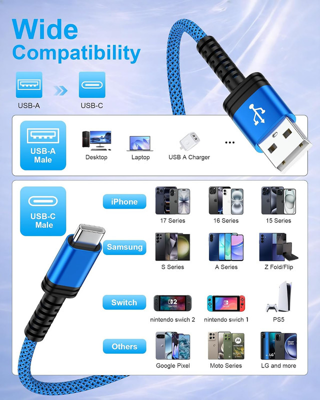 Samsung Galaxy A37 Charger Fast Charging Cord 6FT USB-C Fast Charging Cable | US gallery