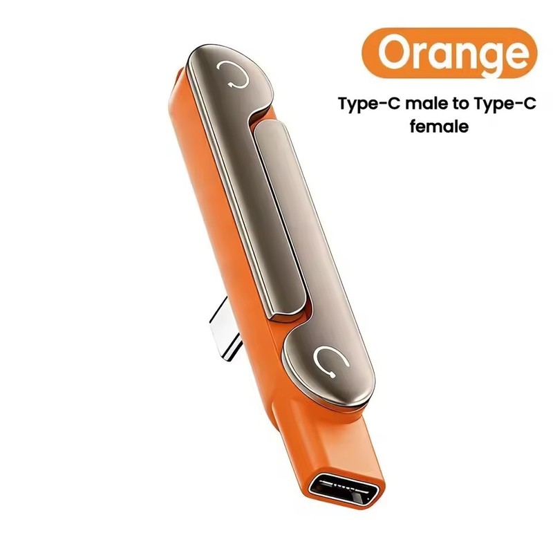 240W 2-in-1 Black/Orange Fast Charging Foldable Bracket Data Cable Type-C to Typ gallery