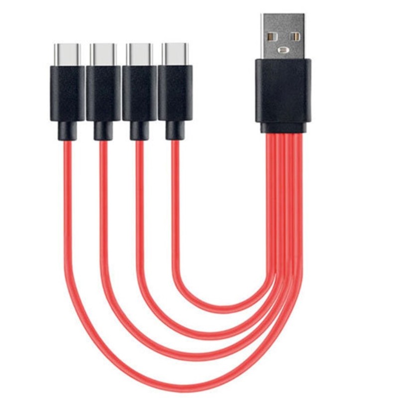 Laptop 4 in 1 Convert Wire to USB A Plug TYPE C Splitter Multiple Charging Cable