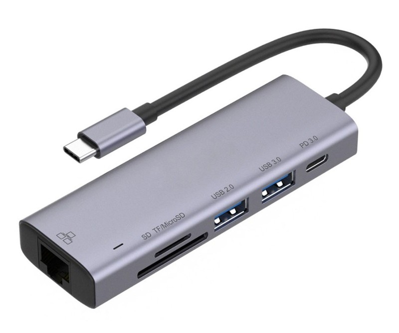 For Galaxy S24/S25/S26/Plus/Ultra – USB-C Hub 6-in-1 Adapter RJ45 Ethernet Port