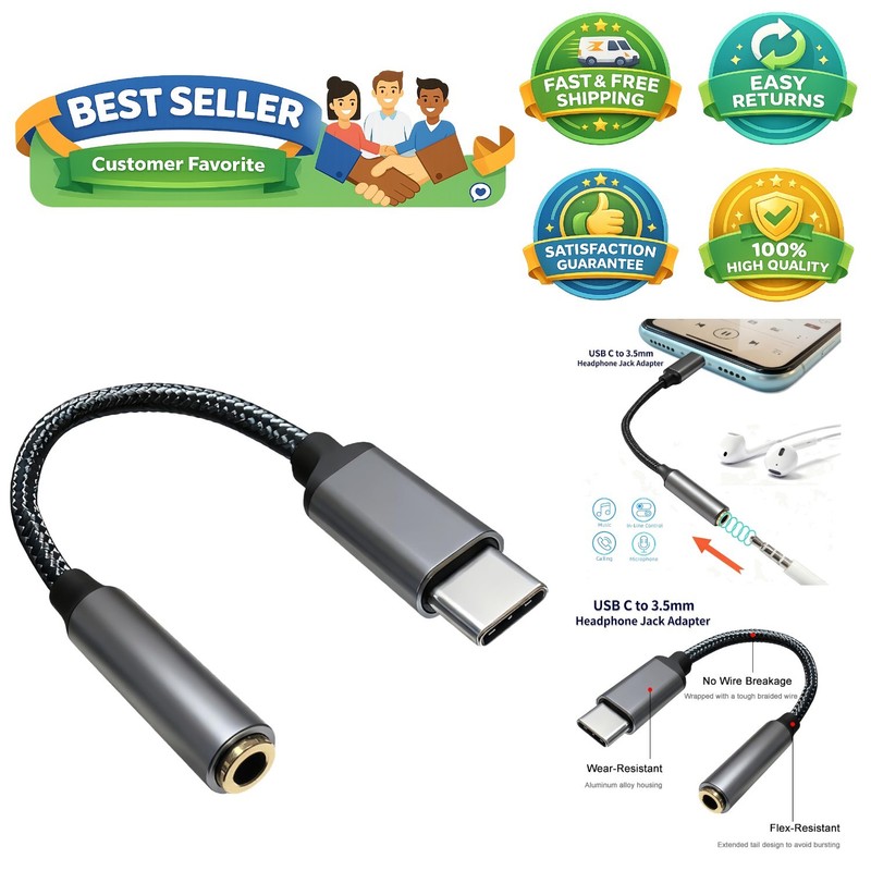 Compact USB-C to Aux Adapter: Sound & Durability for Music Lovers