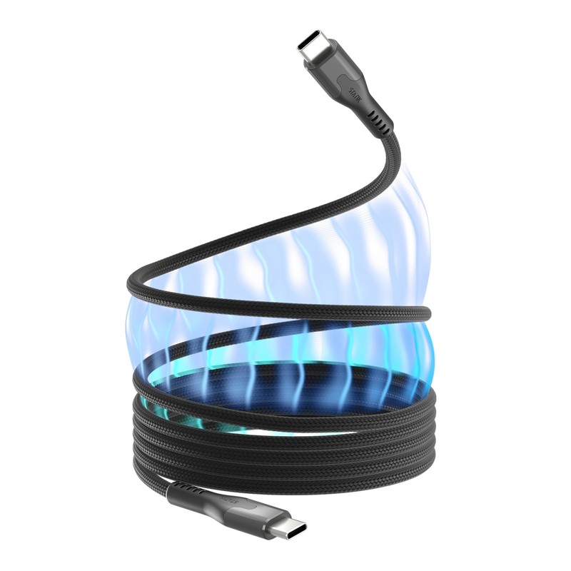 Statik MagStack Pro USB C to C Cable, Magnetic Type C Charger 3ft, Black