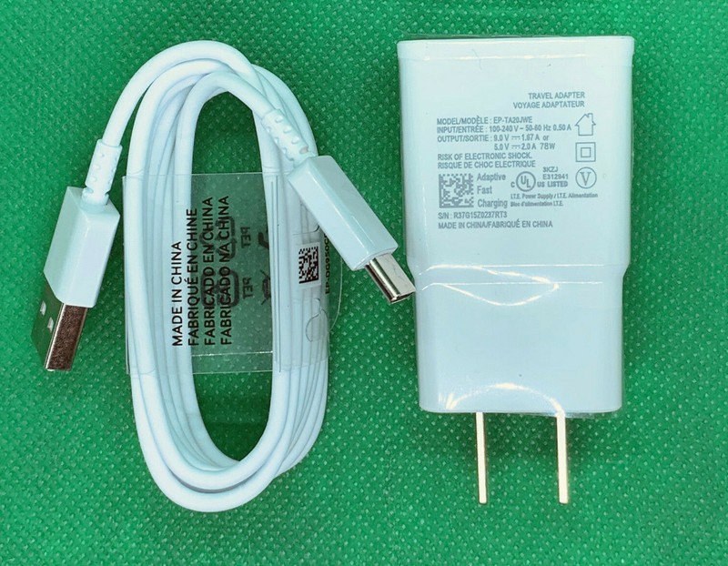 Adaptive Fast Charging Type C Cable + Wall Charger Adapter USB-C Cord 9V 1.67A