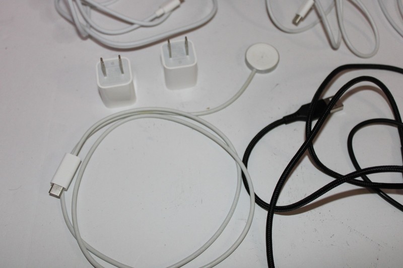 Lot Of 10 Apple Lightning to USB Cable - White And Black plus an Aw Charger gallery