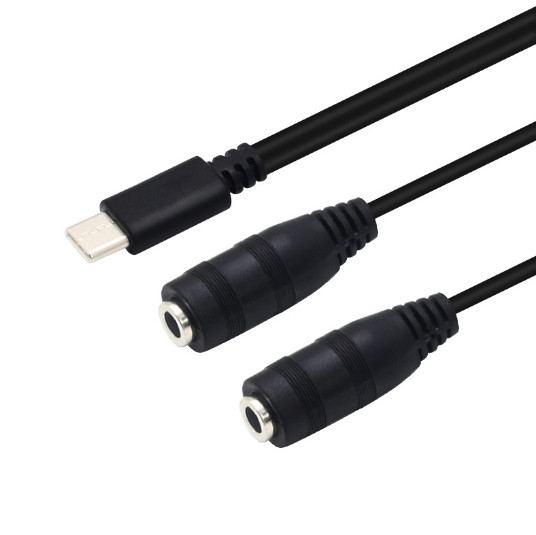 5pcs Type-C to 3.5mm Jack Stereo Audio Splitter 1 Male To 2 Female Adapter Cable gallery