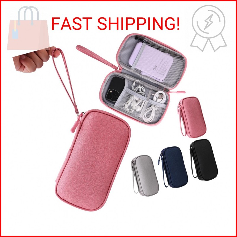 KINMINGZHU Pink Universal Cable Organizer – Electronics Accessories Bag for Char