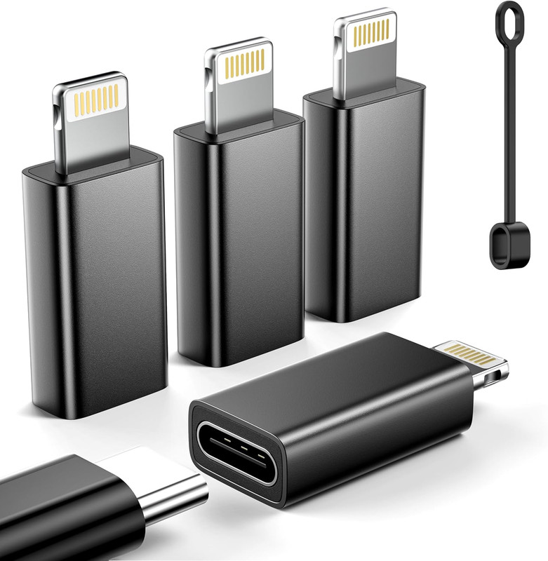 Mfi Certified USB C to Lightning Adapter 4-Pack | 15W Fast Charging