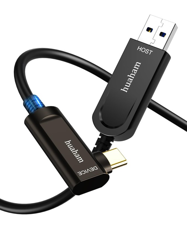 33FT USB A to USB C Right Angle Fiber Optic Cable, 10Gbps USB 3.2 Gen2, Ultra Sl gallery