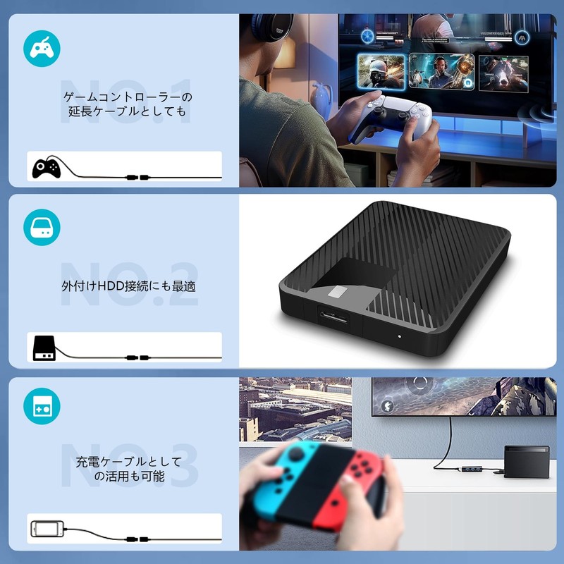 USB to USB Extension Cable | 240W PD & 20Gbps Data | 4K 60Hz | Nylon Braided ... gallery