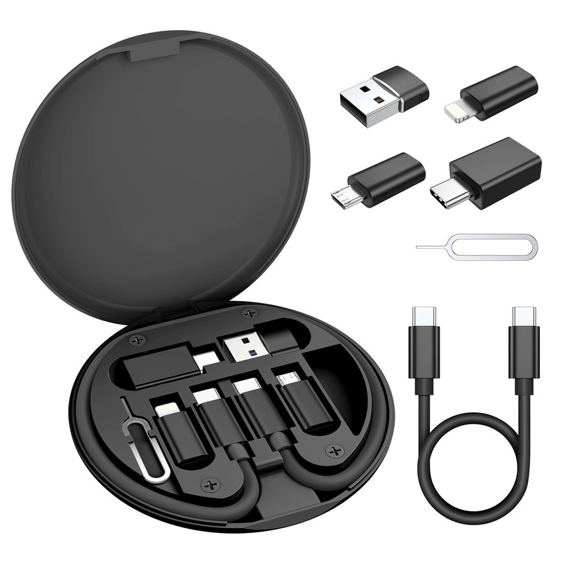 Multi USB C Charger Adapter Cable Kit 5+1,Travel Type C to iOS Adaptor Box wi…