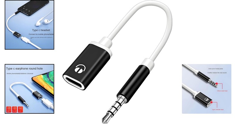Plug and Play USB-C to 3.5mm Audio Adapter - Versatile Connectivity for Devices gallery