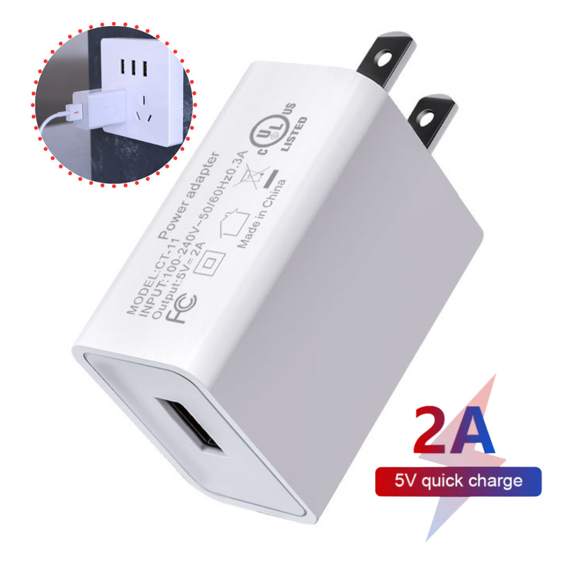 10W 5V 2A USB Jack Wall Power Adapter 5 Volt 2Amp AC to DC Charger Cube US Plug