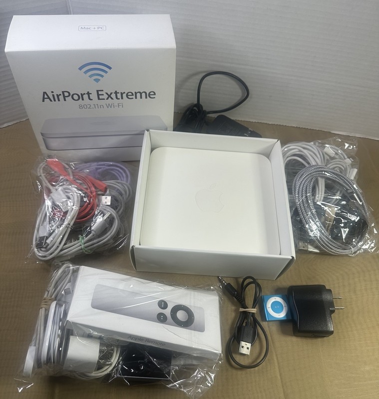 Huge Lot of Apple Accessories AirPort iPod Nano TV Remote EarPods OEM – AS-IS