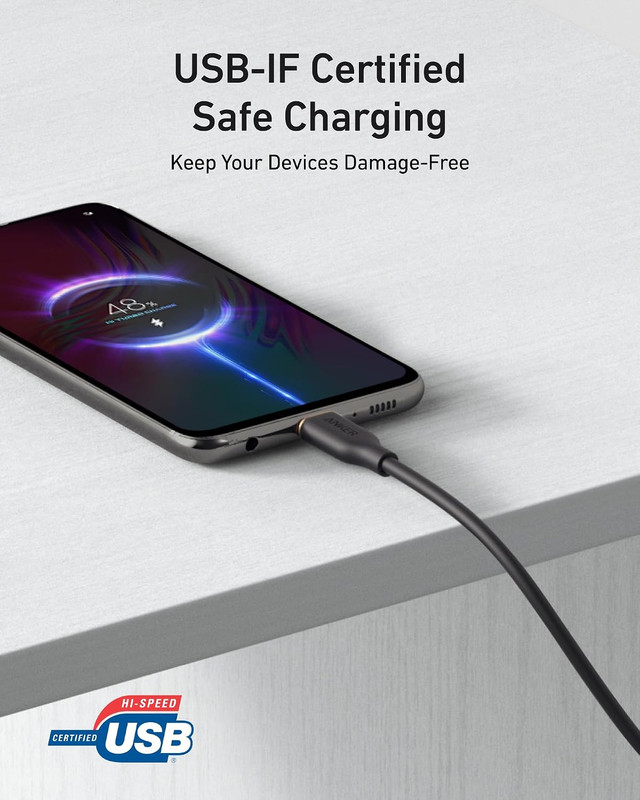 Anker Type C Cable，2 Pack USB a to USB C Flow Cord, Fast Charging for Iphone 17 gallery