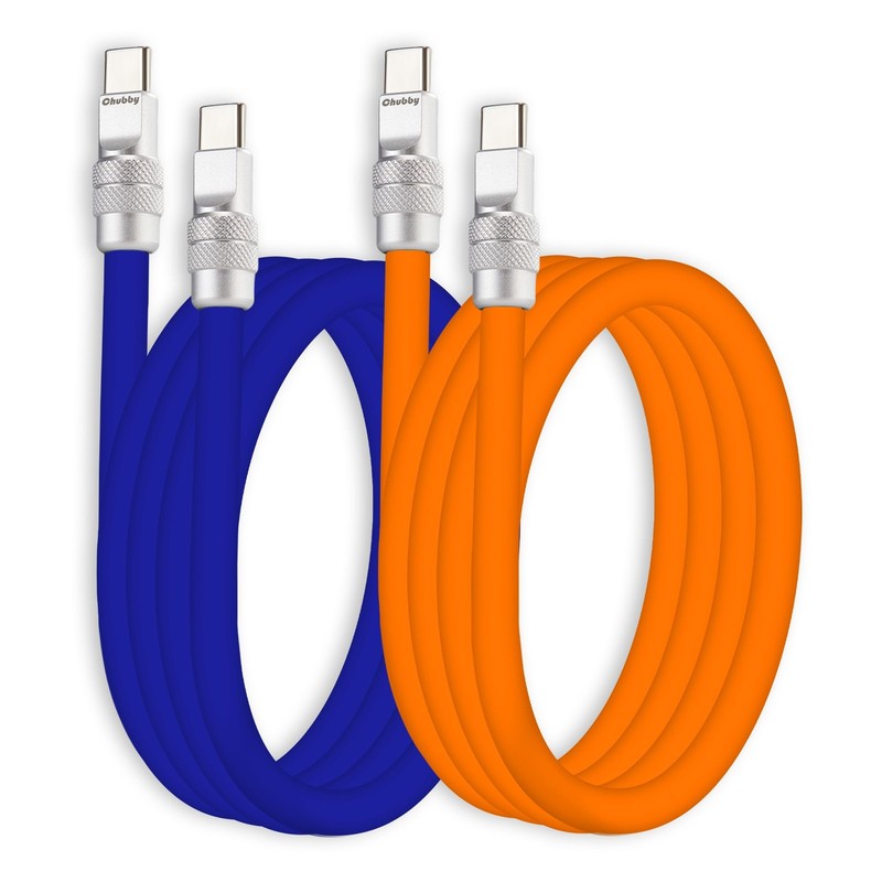 Couple Chubby 2 Pack 240W USB C Cable Extra Thick Silicone Fast Charging Cabl…